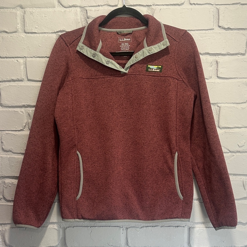 NWOT L.L. Bean Women Red Zip-Up Sweater size XS - Picture 5 of 8